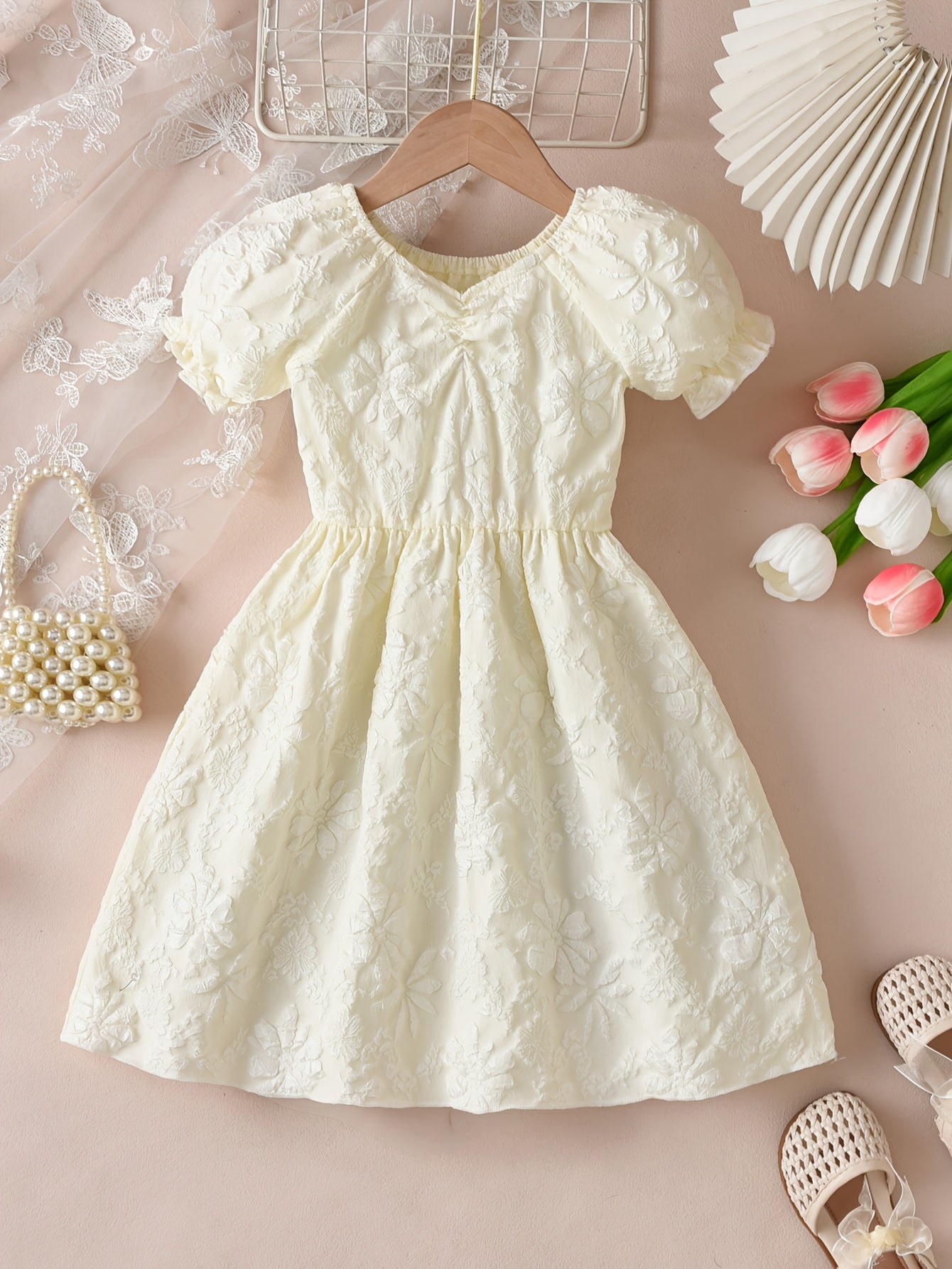 Floral Puff Sleeve A-Line Dress
