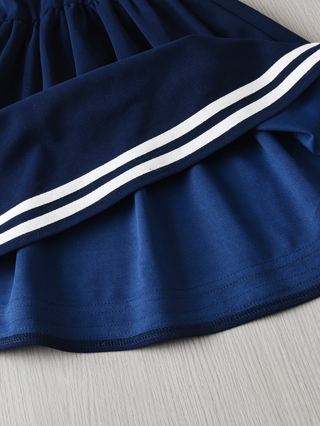 Navy Ruffled Collar Dress for Girls