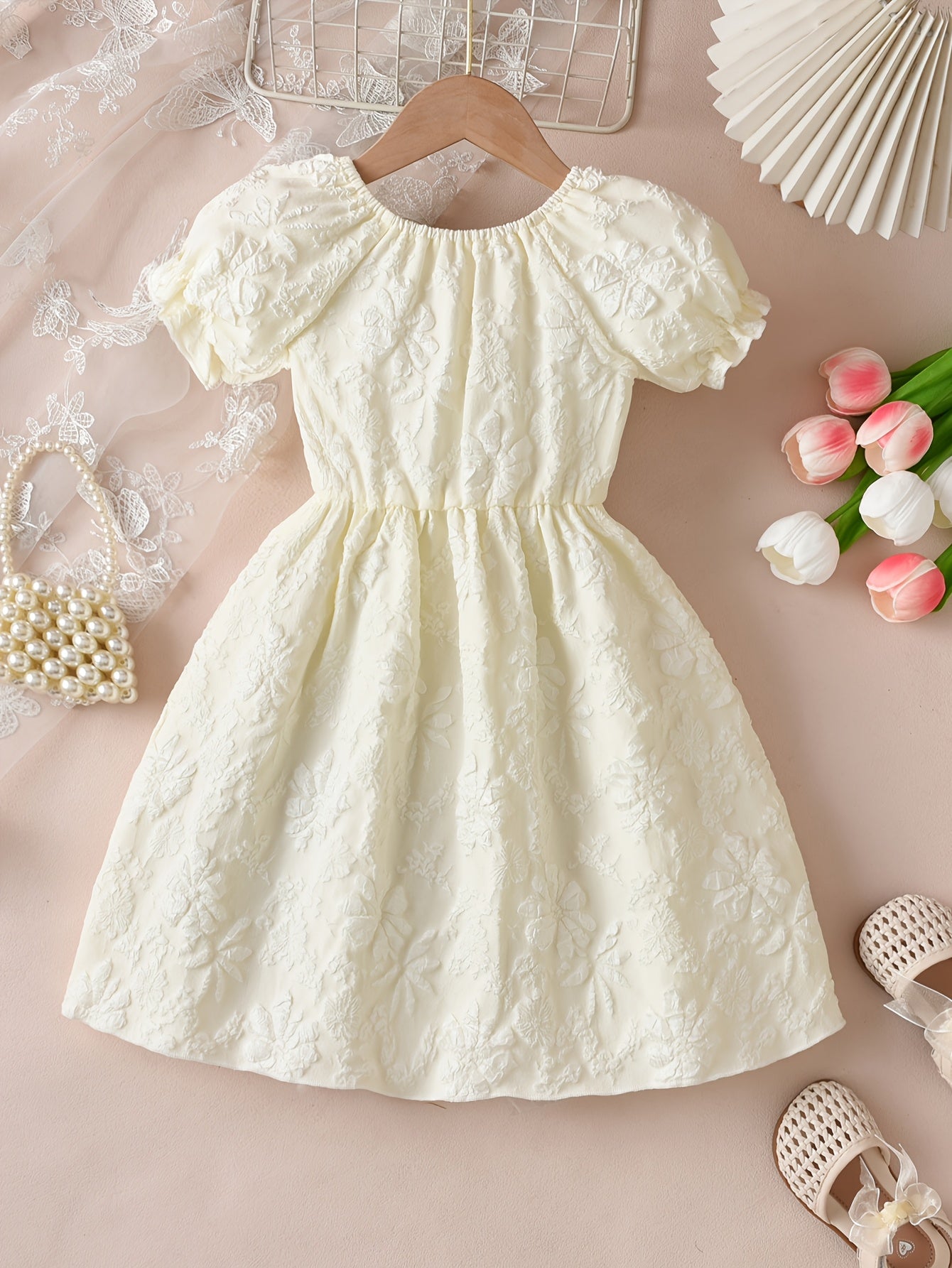 Floral Puff Sleeve A-Line Dress