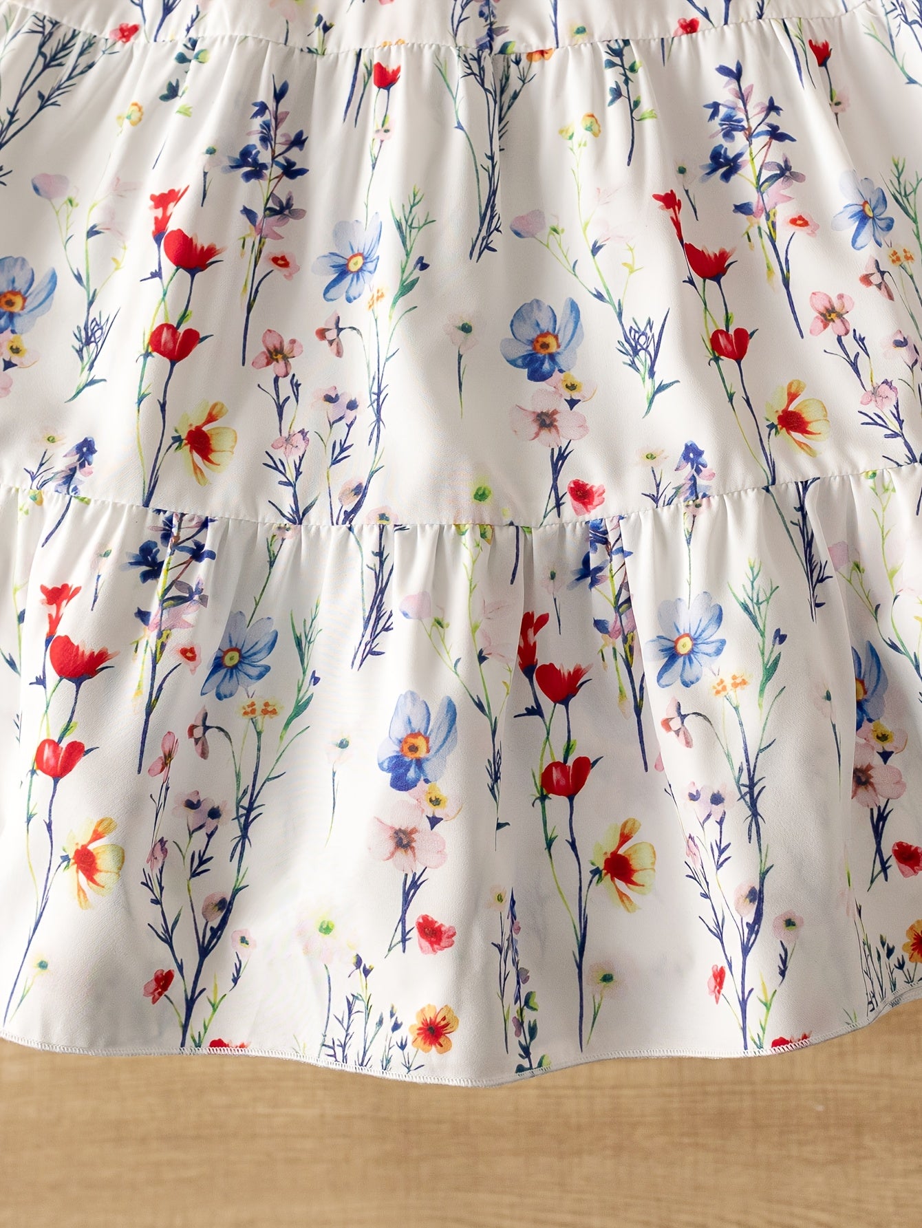 Floral Ruffled Dress with Bow Belt