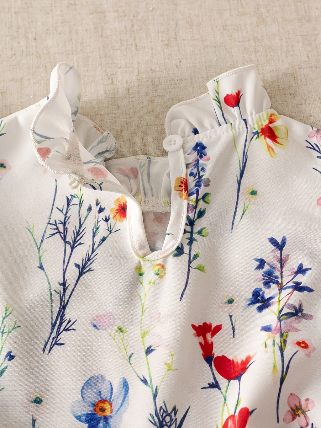 Floral Ruffled Dress with Bow Belt