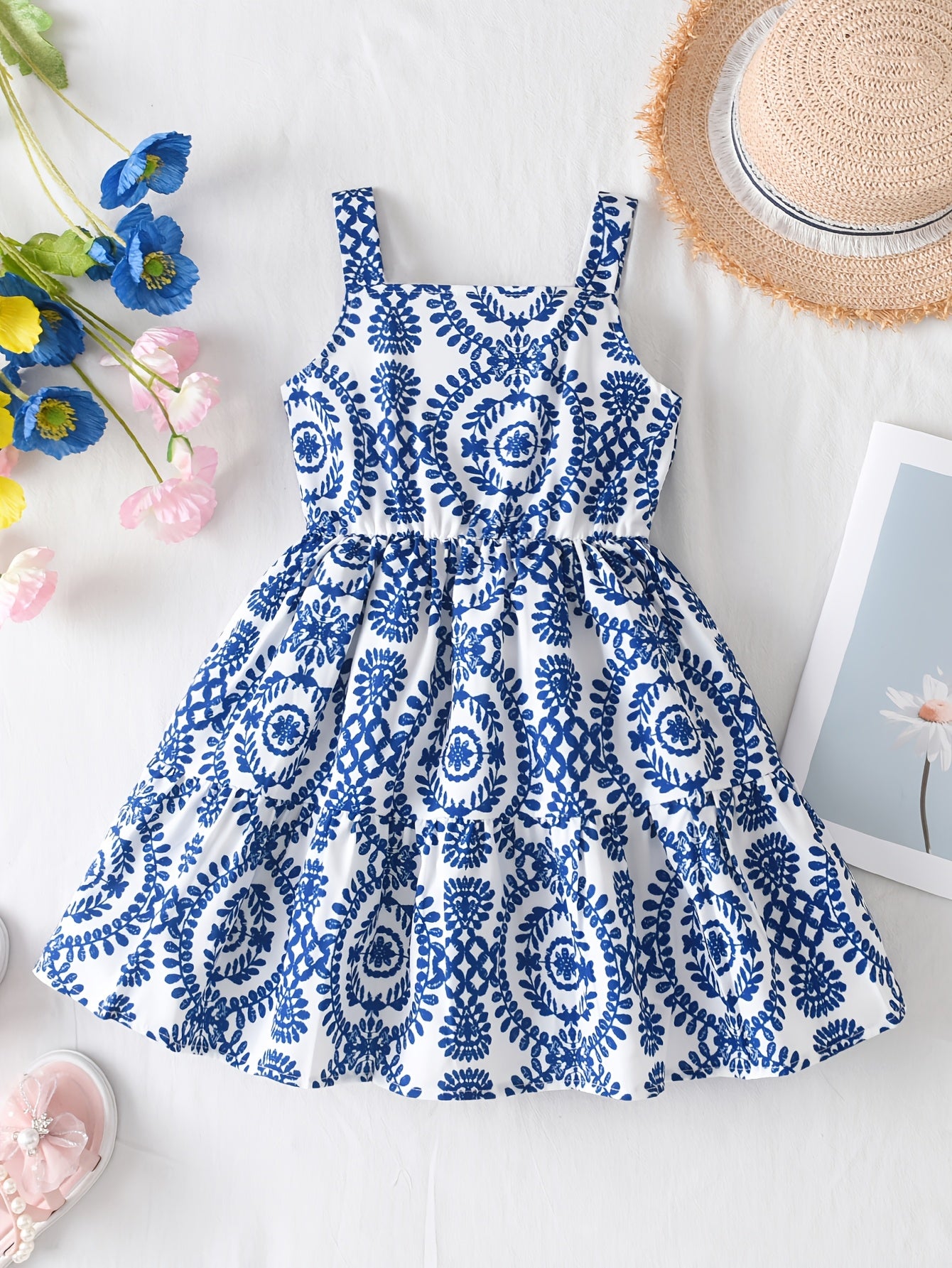Floral Off-Shoulder Dress for Girls
