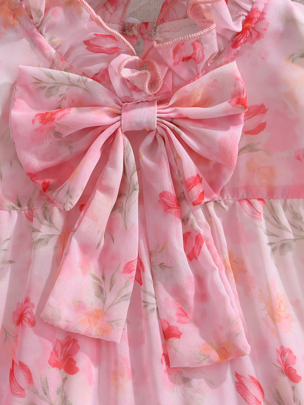 Floral Ruffled A-Line Dress for Girls
