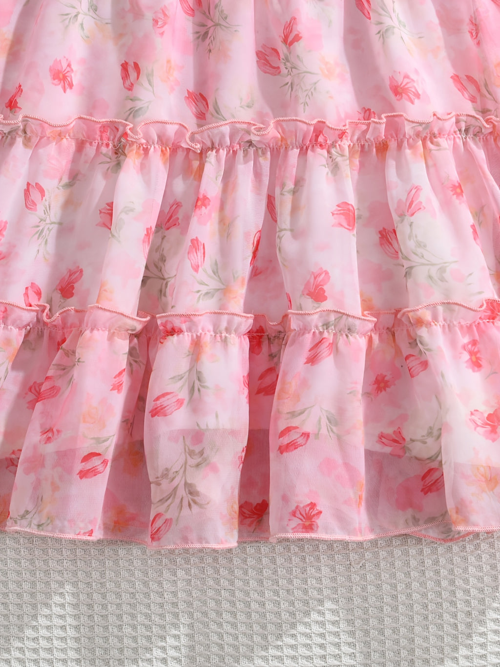 Floral Ruffled A-Line Dress for Girls