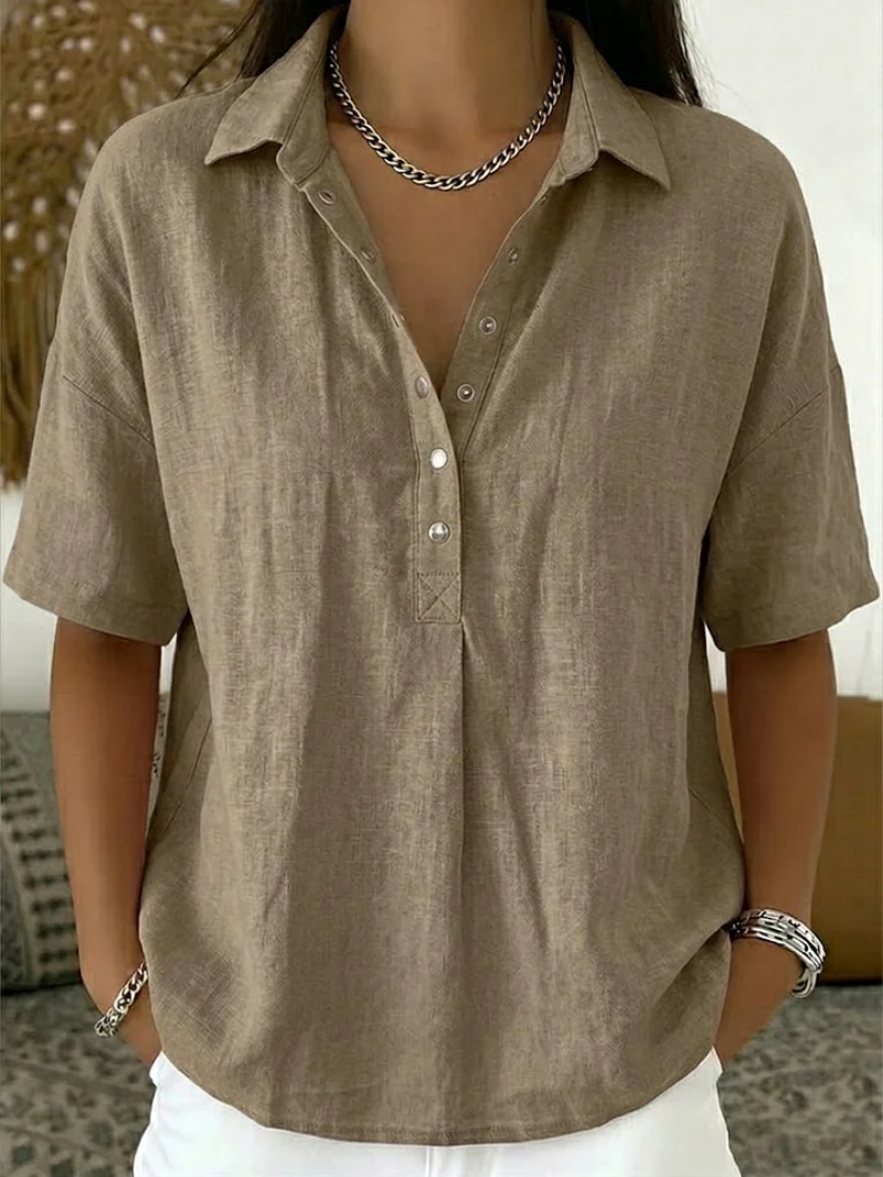 LENA - BUTTON DETAIL BLOUSE
