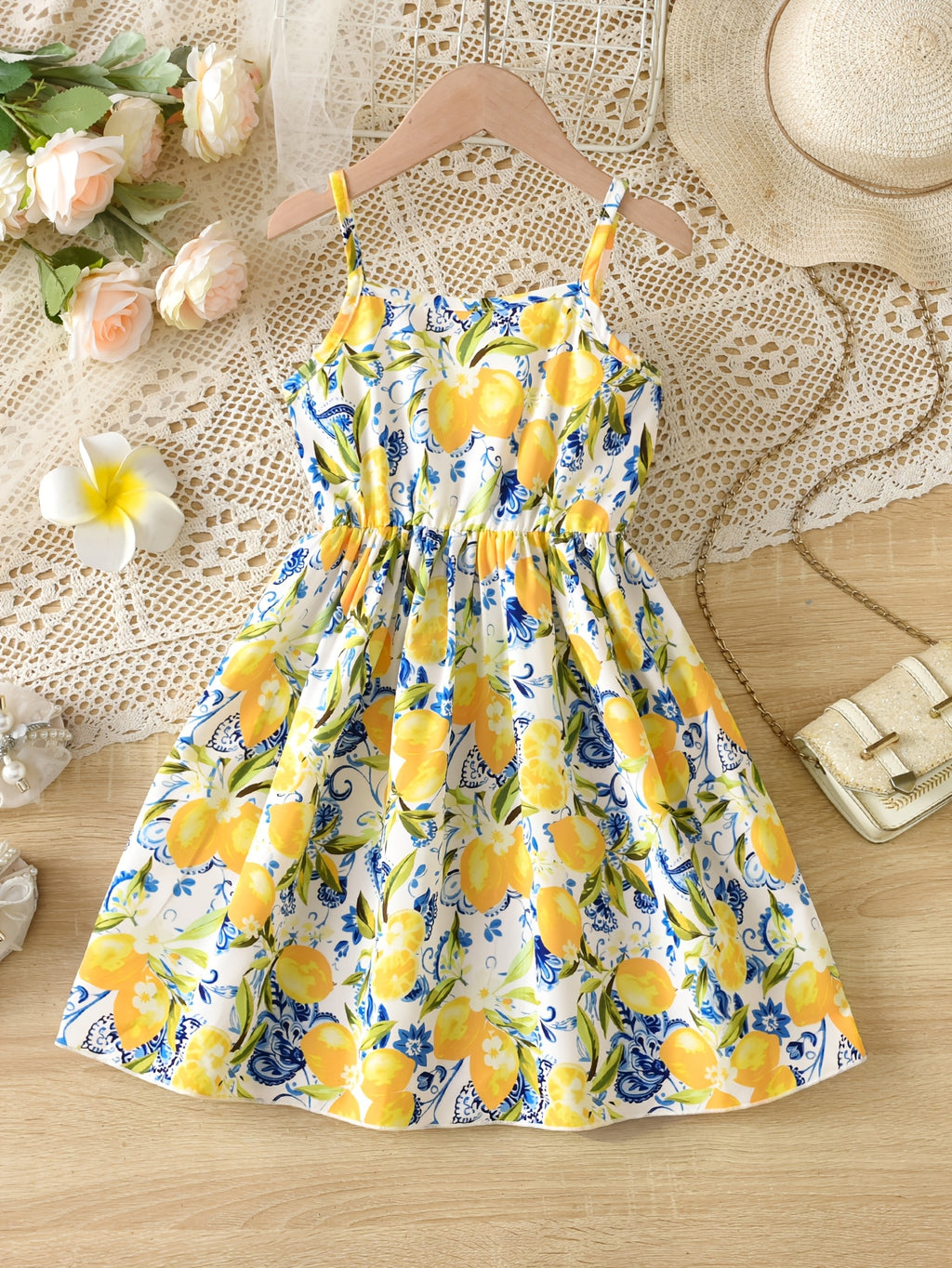 Hawaiian Floral Cami Dress for Girls