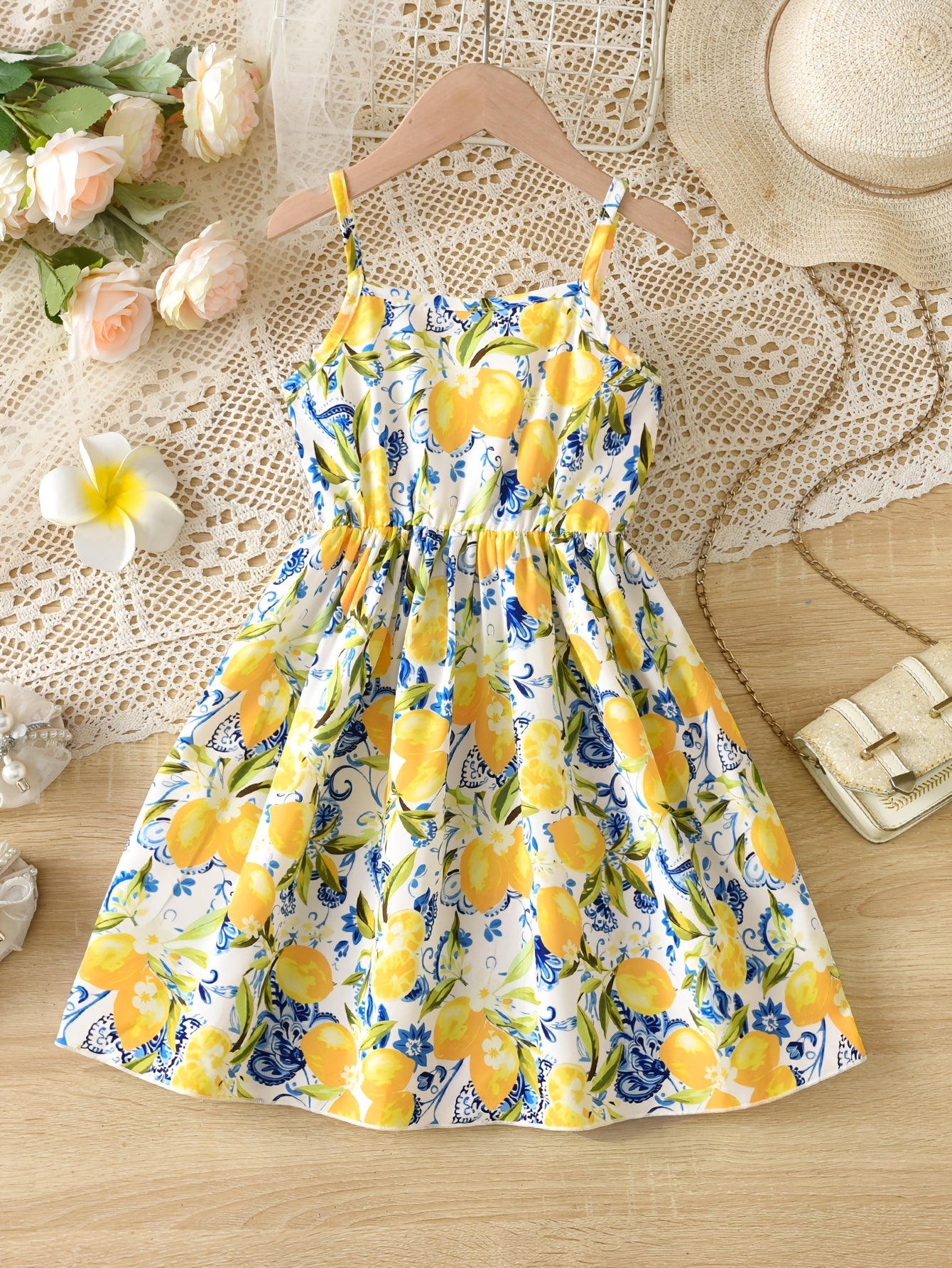 Hawaiian Floral Cami Dress for Girls