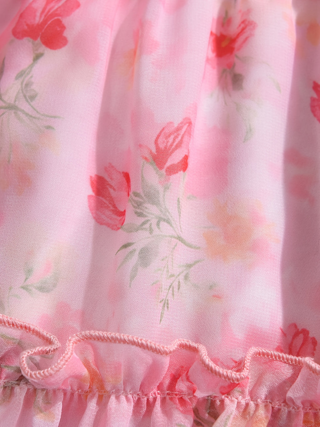 Floral Ruffled A-Line Dress for Girls