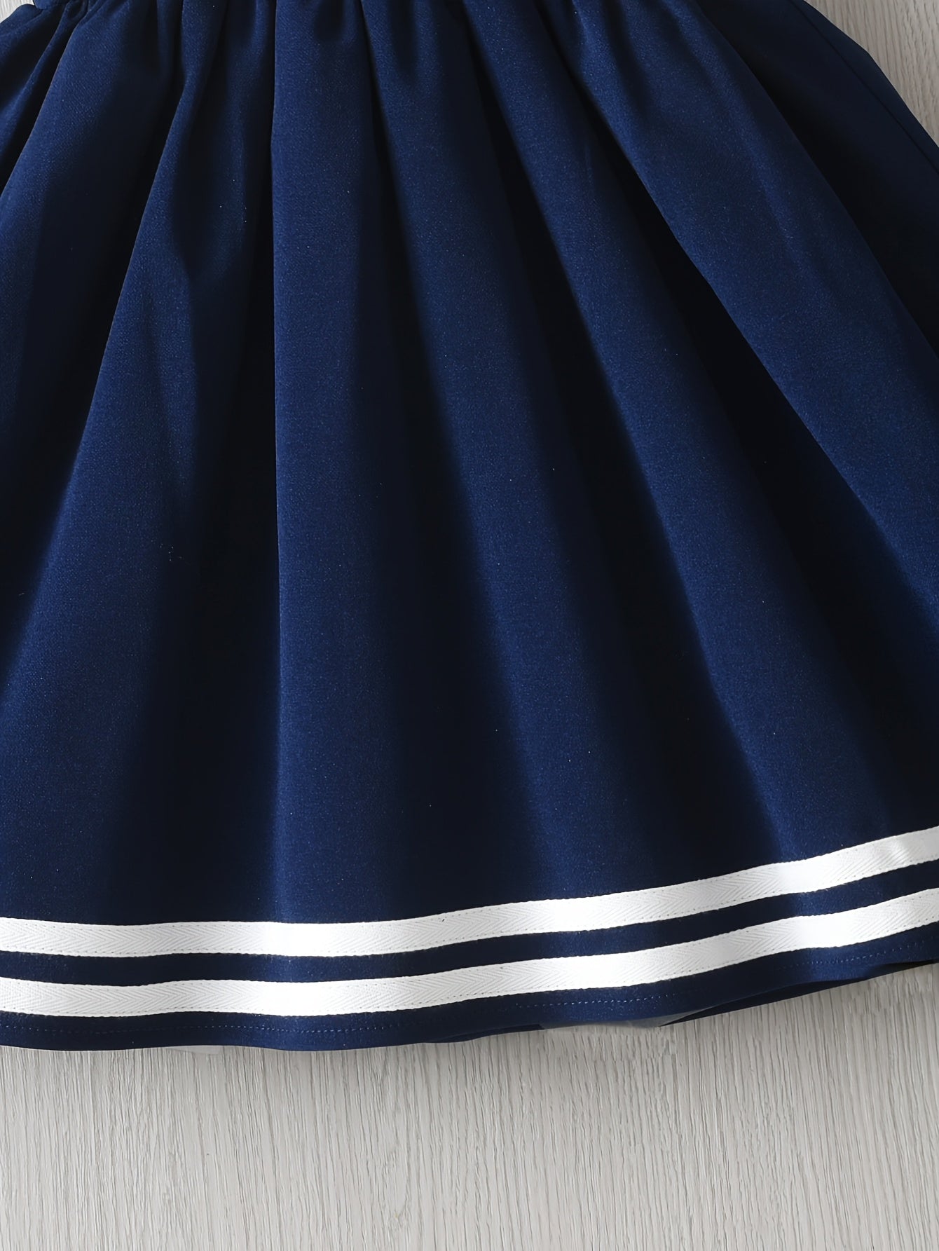 Navy Ruffled Collar Dress for Girls