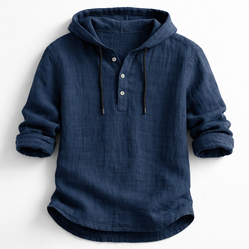 LUCA - LINEN HOODIE SHIRT