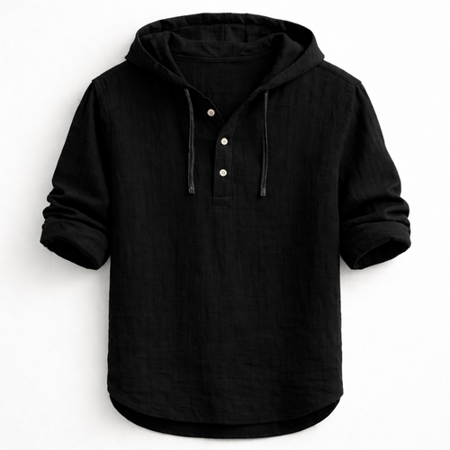 LUCA - LINEN HOODIE SHIRT