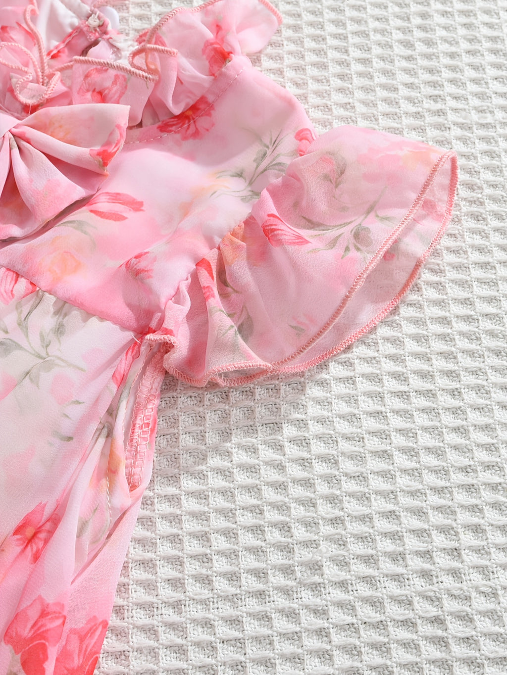 Floral Ruffled A-Line Dress for Girls