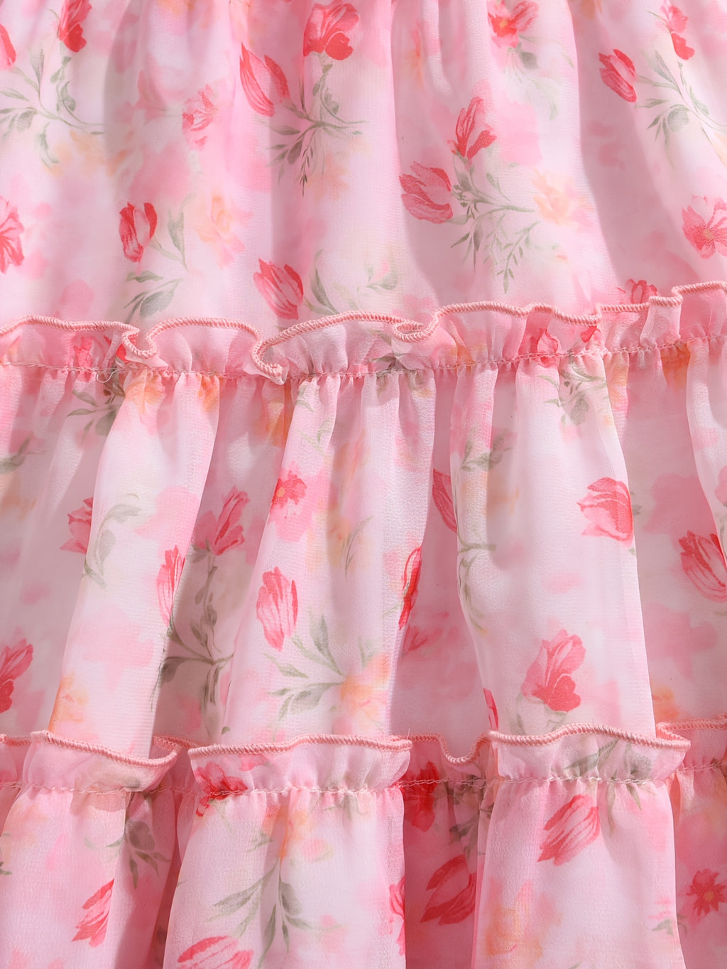 Floral Ruffled A-Line Dress for Girls