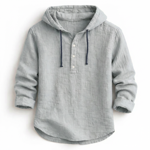 LUCA - LINEN HOODIE SHIRT