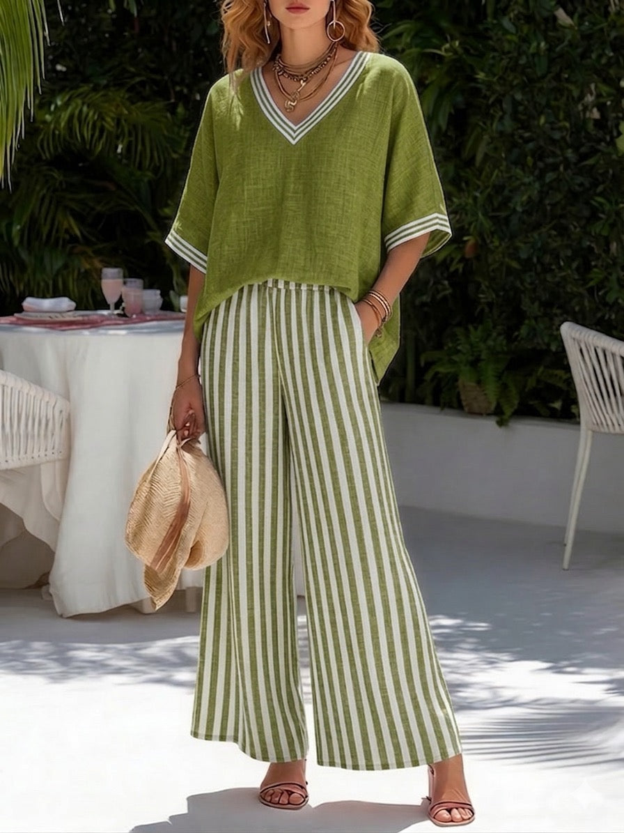 ELARA - STRIPED LINEN SET