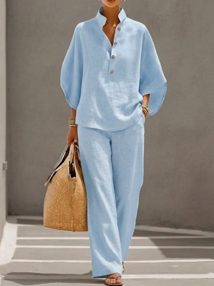 SELENA - LINEN WIDE LEG SET