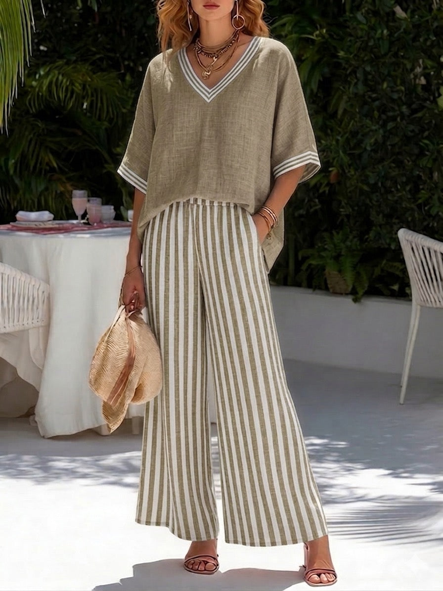 ELARA - STRIPED LINEN SET