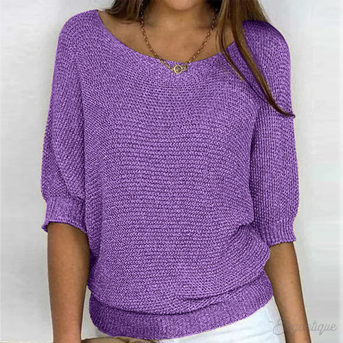 ISABELLA - KNITTED BOAT NECK JUMPER